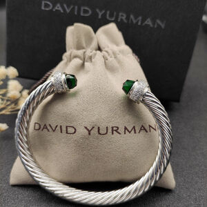 David Yurman 7mm full diamond deep green diamond bangle